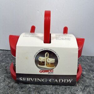 Vtg Gemco Holidays Condiment Jelly Jam Sauce Serving Caddy Set Spoon Glass NOS